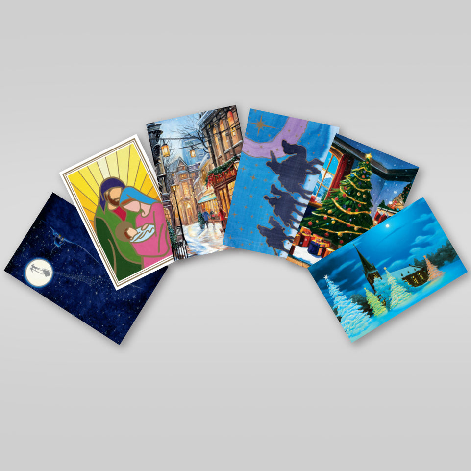 6 Assorted Festive Cards & Envelopes